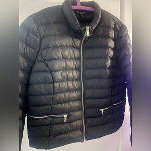 Baccini Men's Dark Puffer Jacket with Zipper Accents